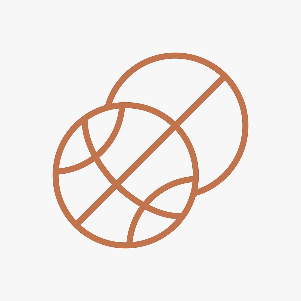 Basketball sports logo element, brown illustration vector