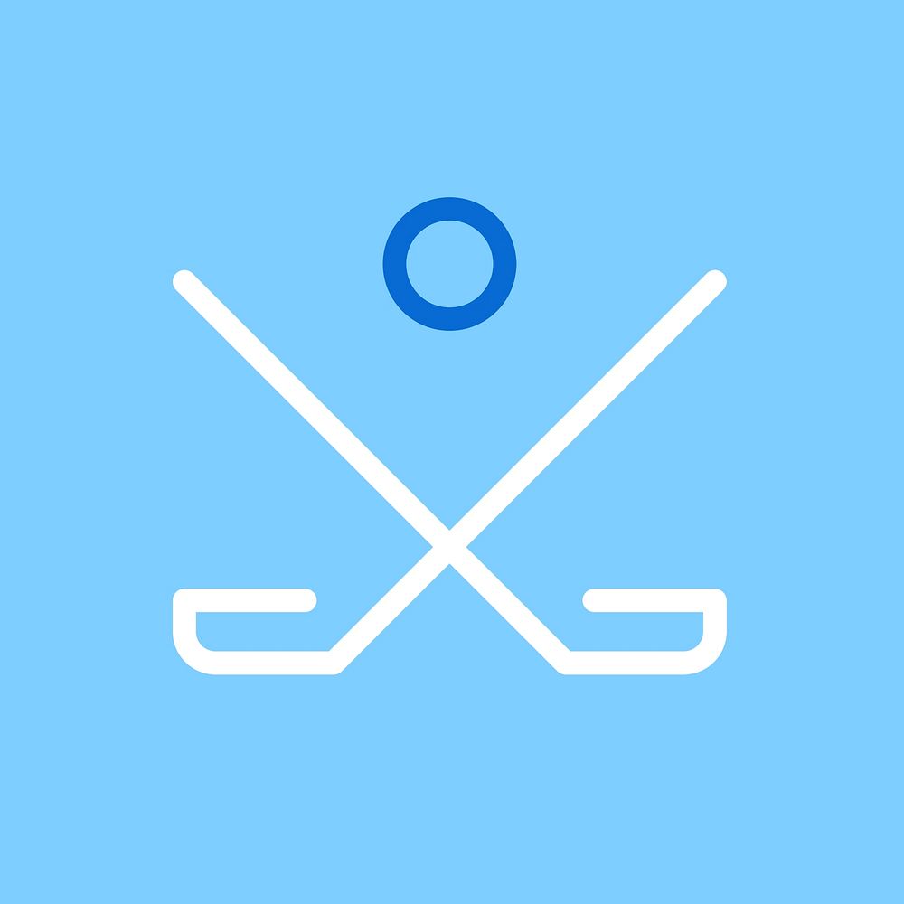 Hockey logo element, sports illustration in white design psd