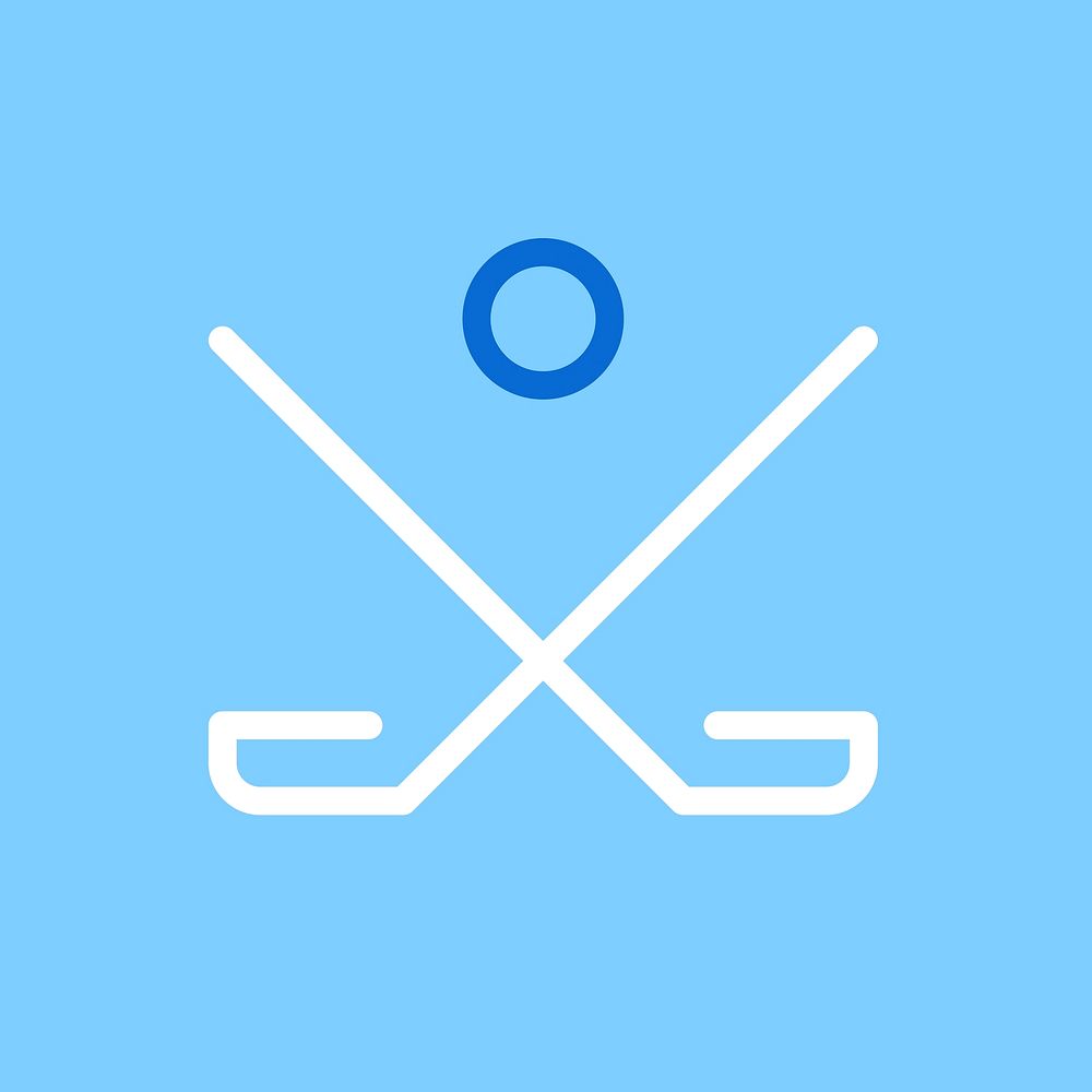 Hockey logo element, sports illustration in white design vector