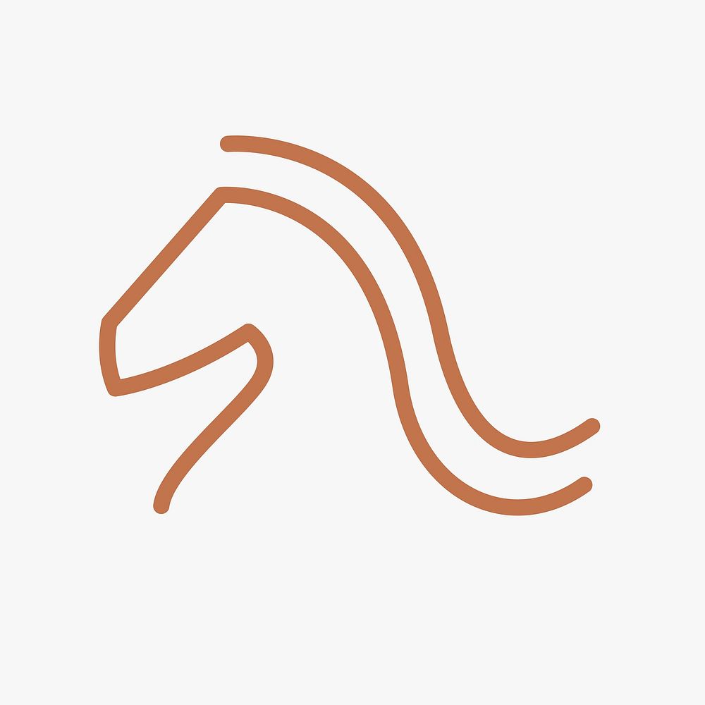 Horse logo element, equestrian sports in minimal design vector
