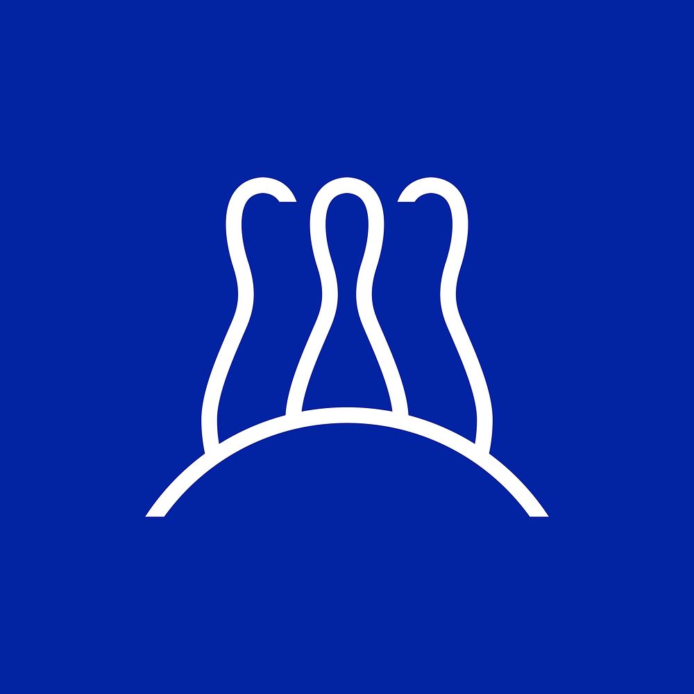 Bowling logo element, sports illustration in white minimal design 