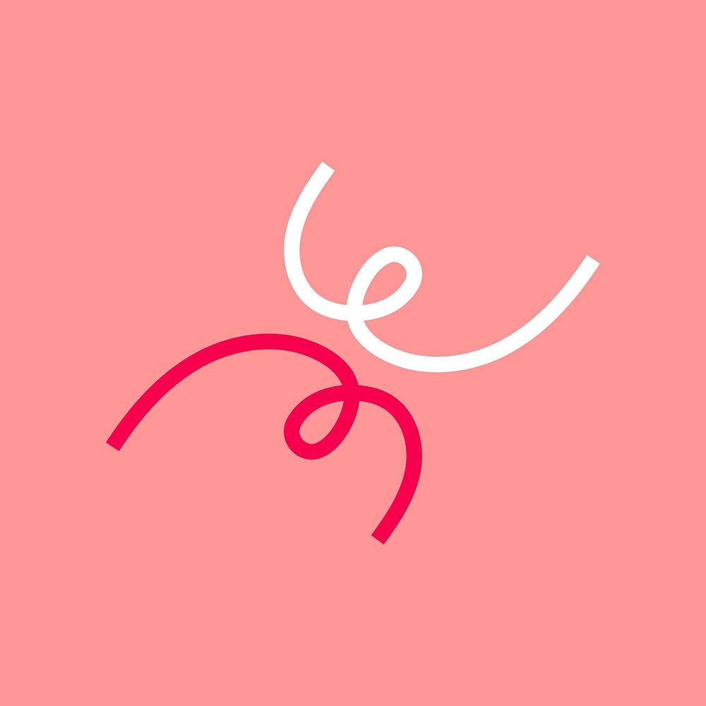 Pink scribble logo element,  colorful design vector