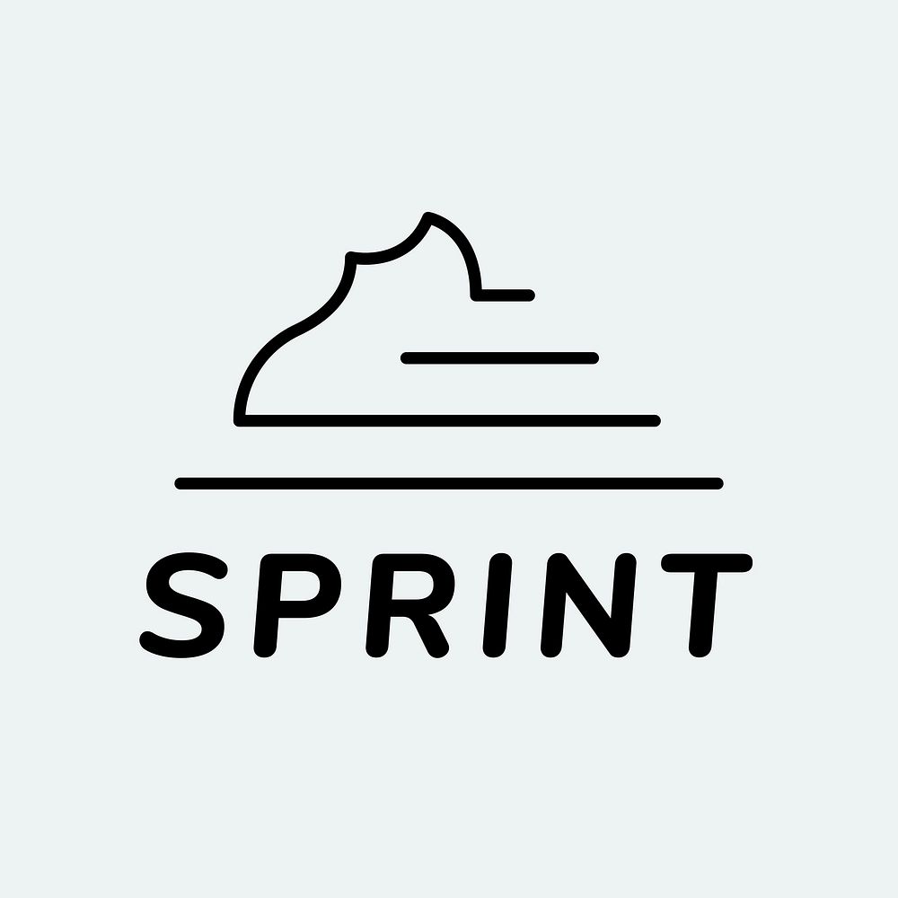 Sports logo template, minimal business branding graphic vector