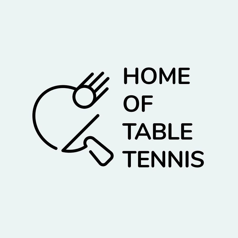 Sports business logo template, table tennis club in minimal design psd