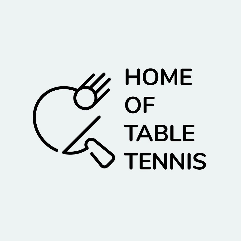 Sports business logo template, table tennis club in minimal design vector