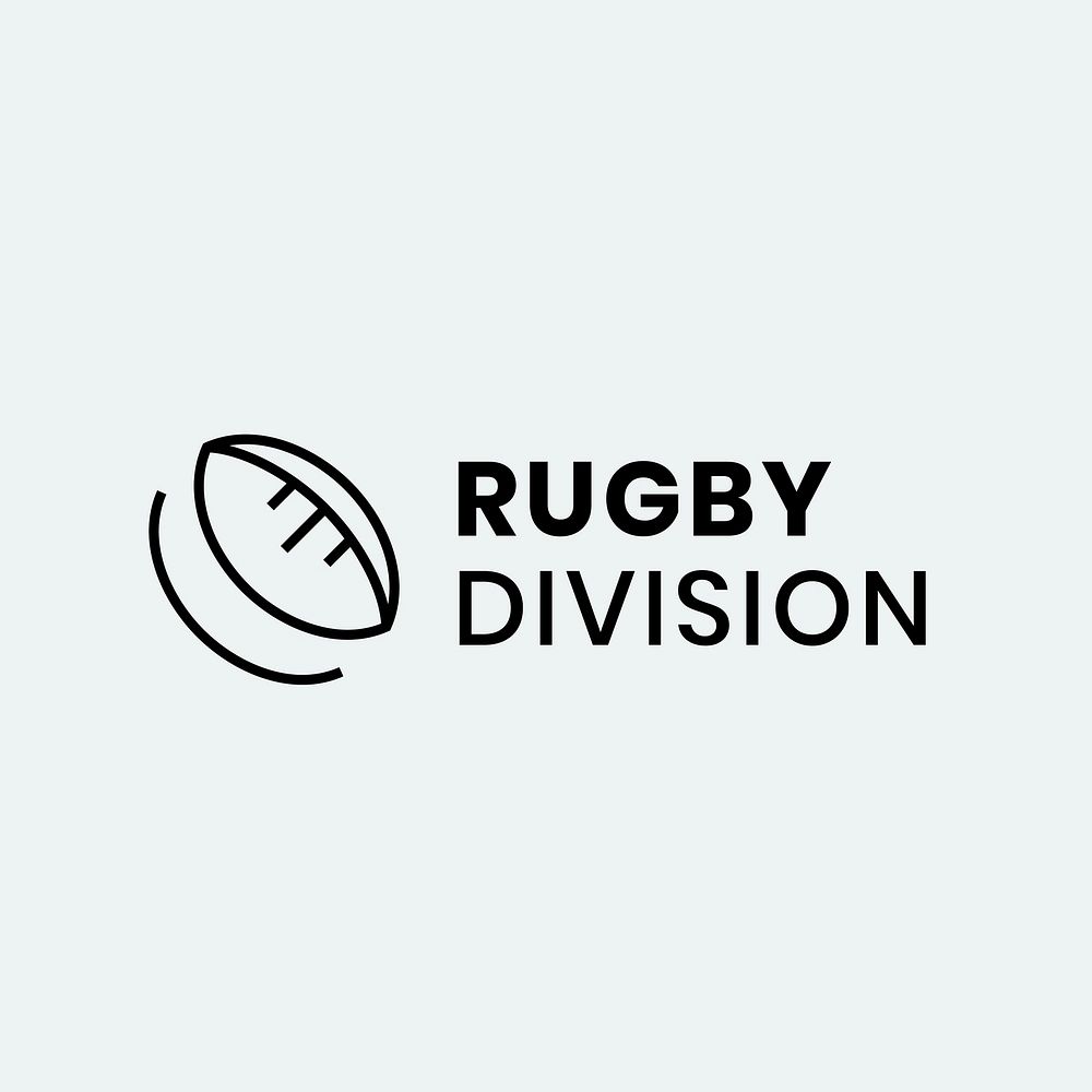 Rugby logo template, sports club business graphic in minimal design vector