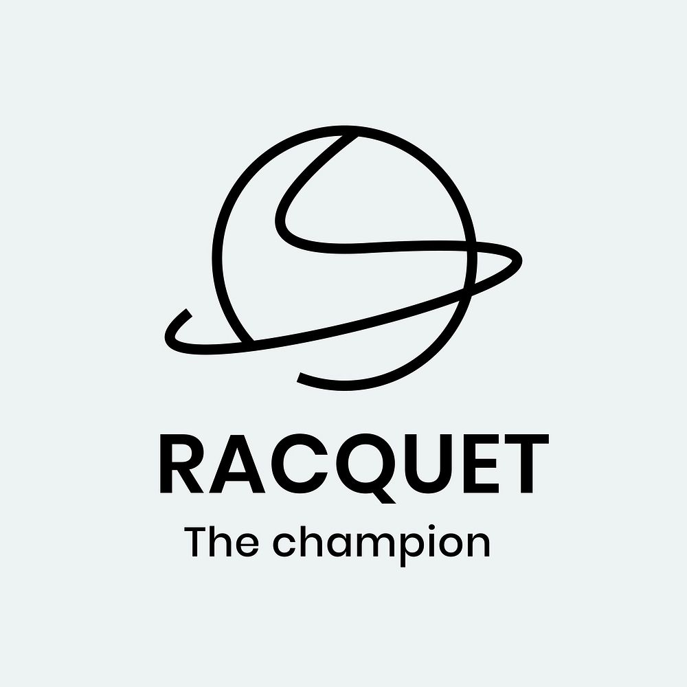 Racquet logo clipart, sports club business graphic in minimal design