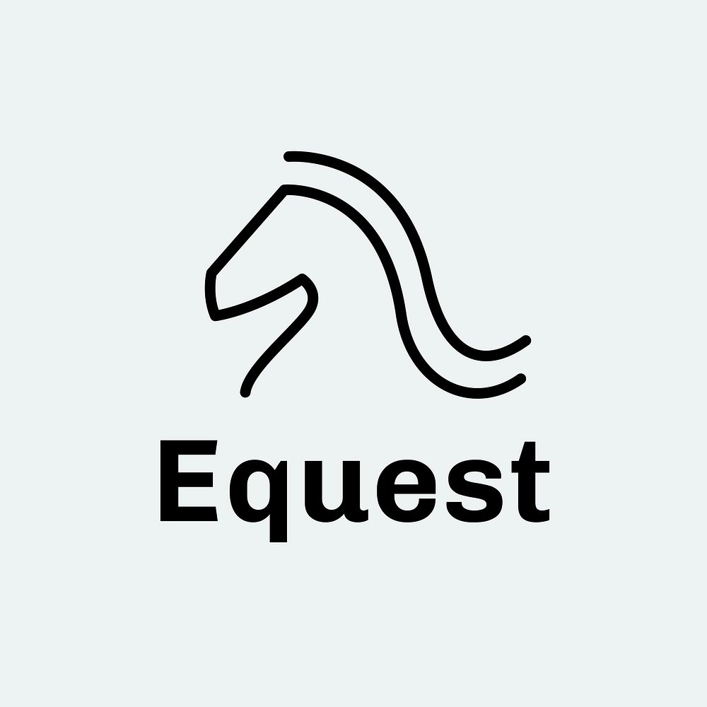 Equestrian club logo template, horse riding business, minimal design vector