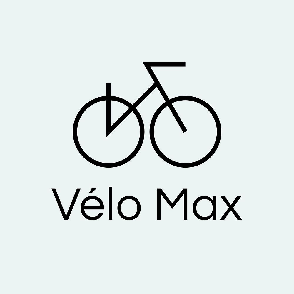 Cycle sports logo template, bicycle illustration in minimal design psd