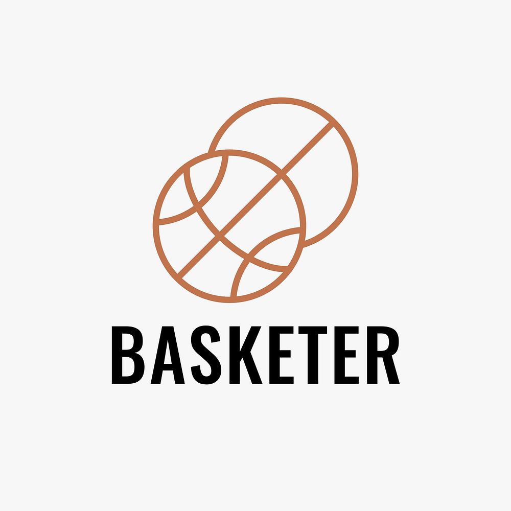 Basketball logo template, sports club business graphic in modern design psd
