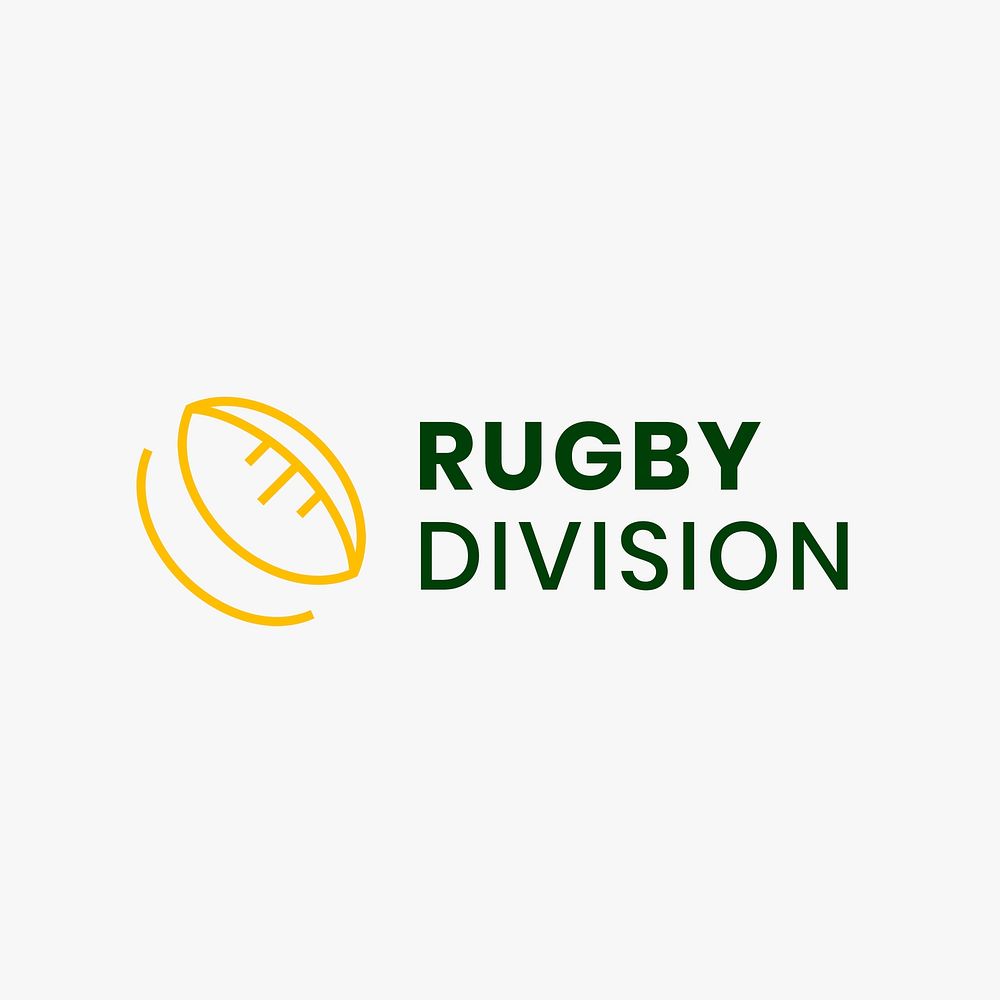 Rugby logo template, sports club business graphic in modern design psd