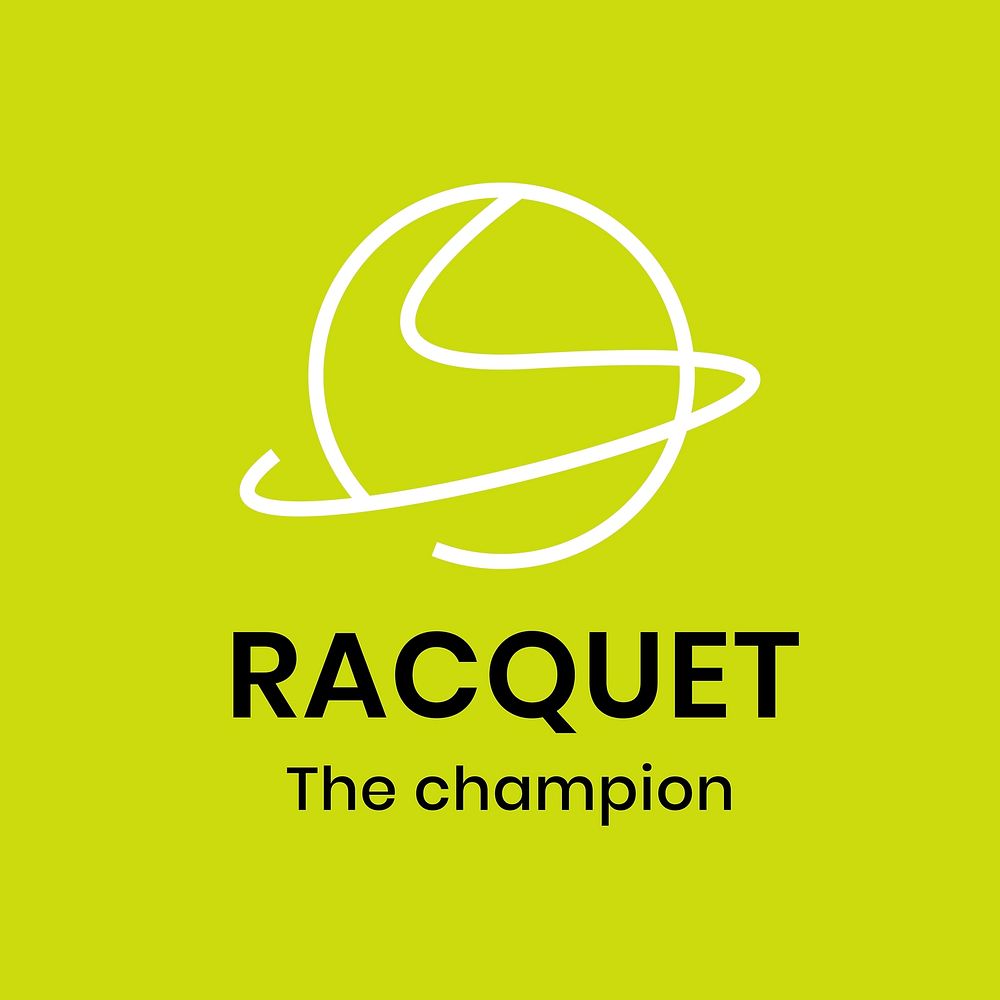 Racquet logo template, sports club business graphic in modern design vector