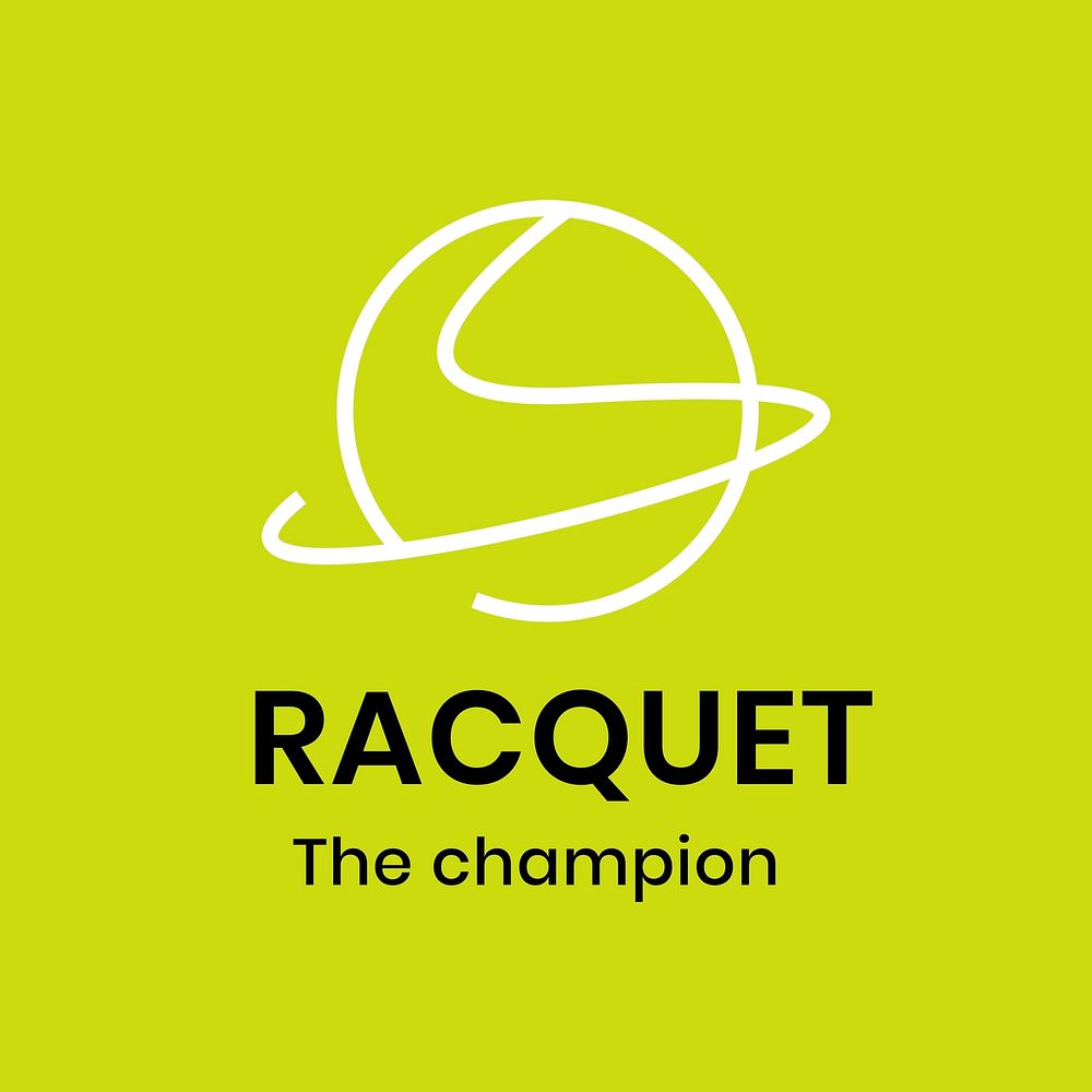 Racquet logo template, sports club business graphic in modern design psd