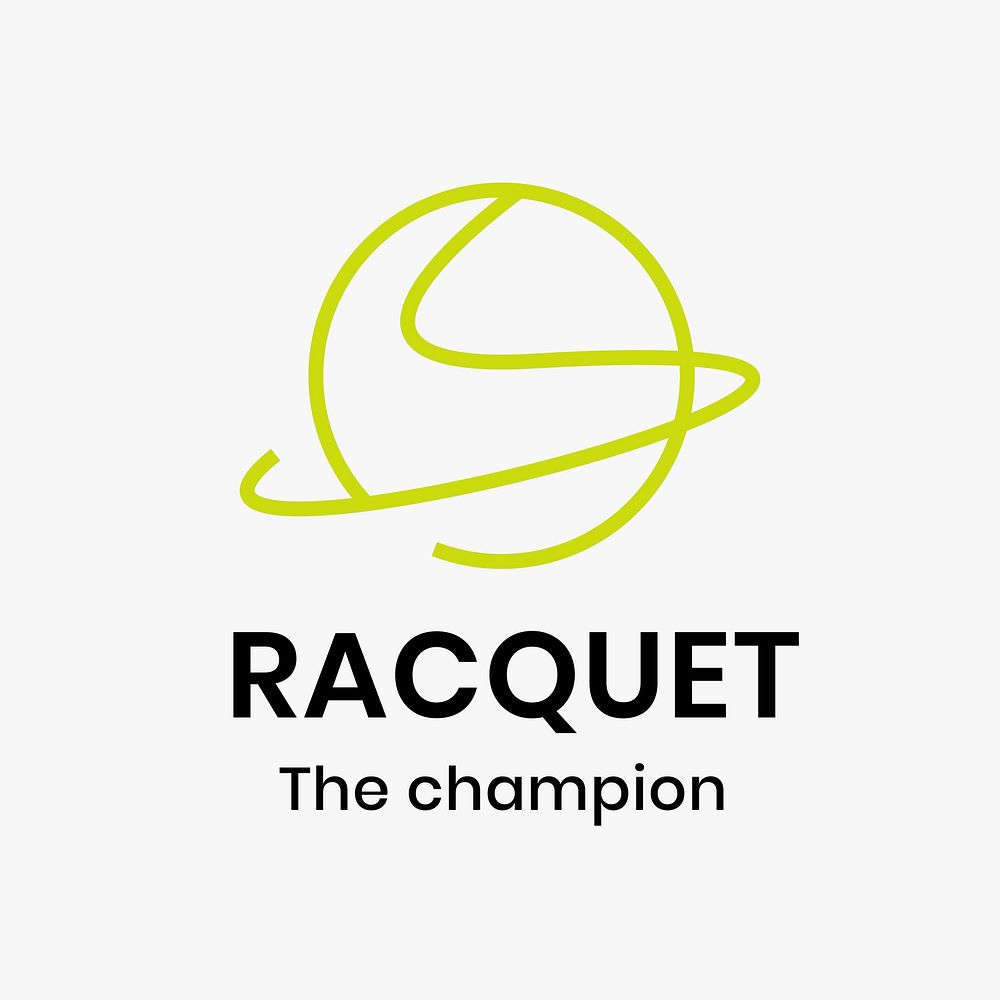 Racquet logo template, sports club business graphic in modern design vector