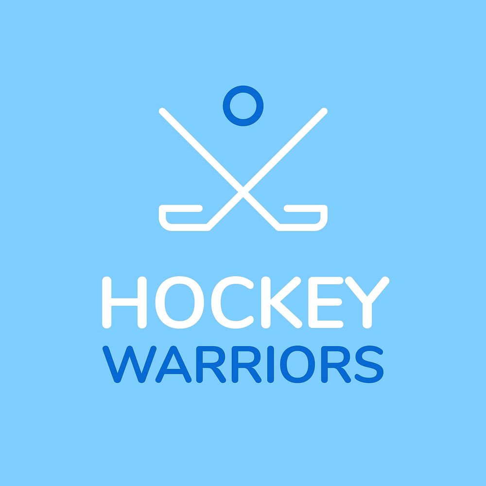 Hockey sports logo template, modern business branding graphic vector