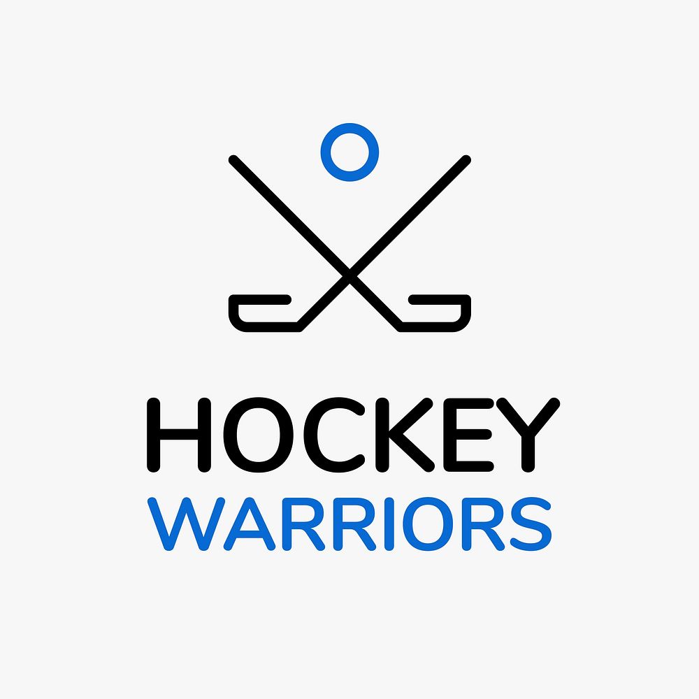 Hockey sports logo template, modern business branding graphic vector