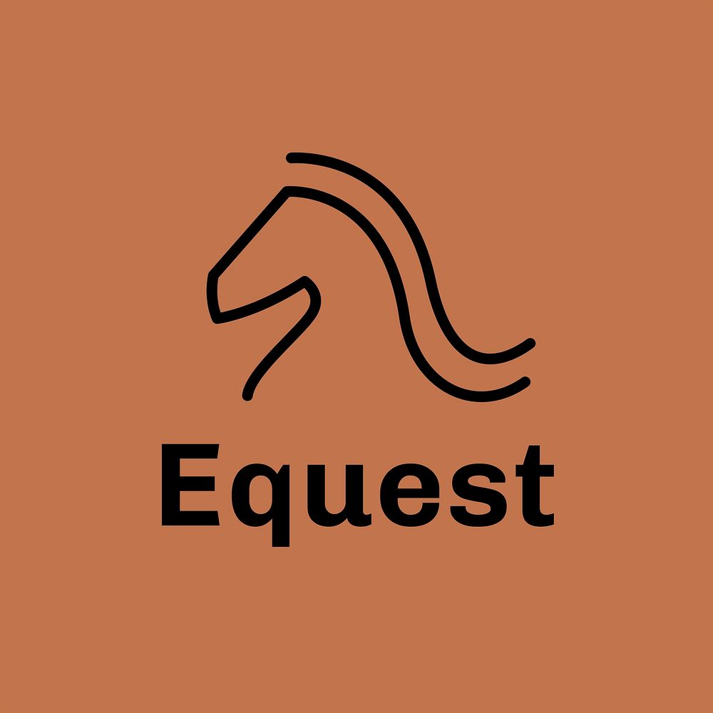 Equestrian club logo template, horse riding business, modern design psd