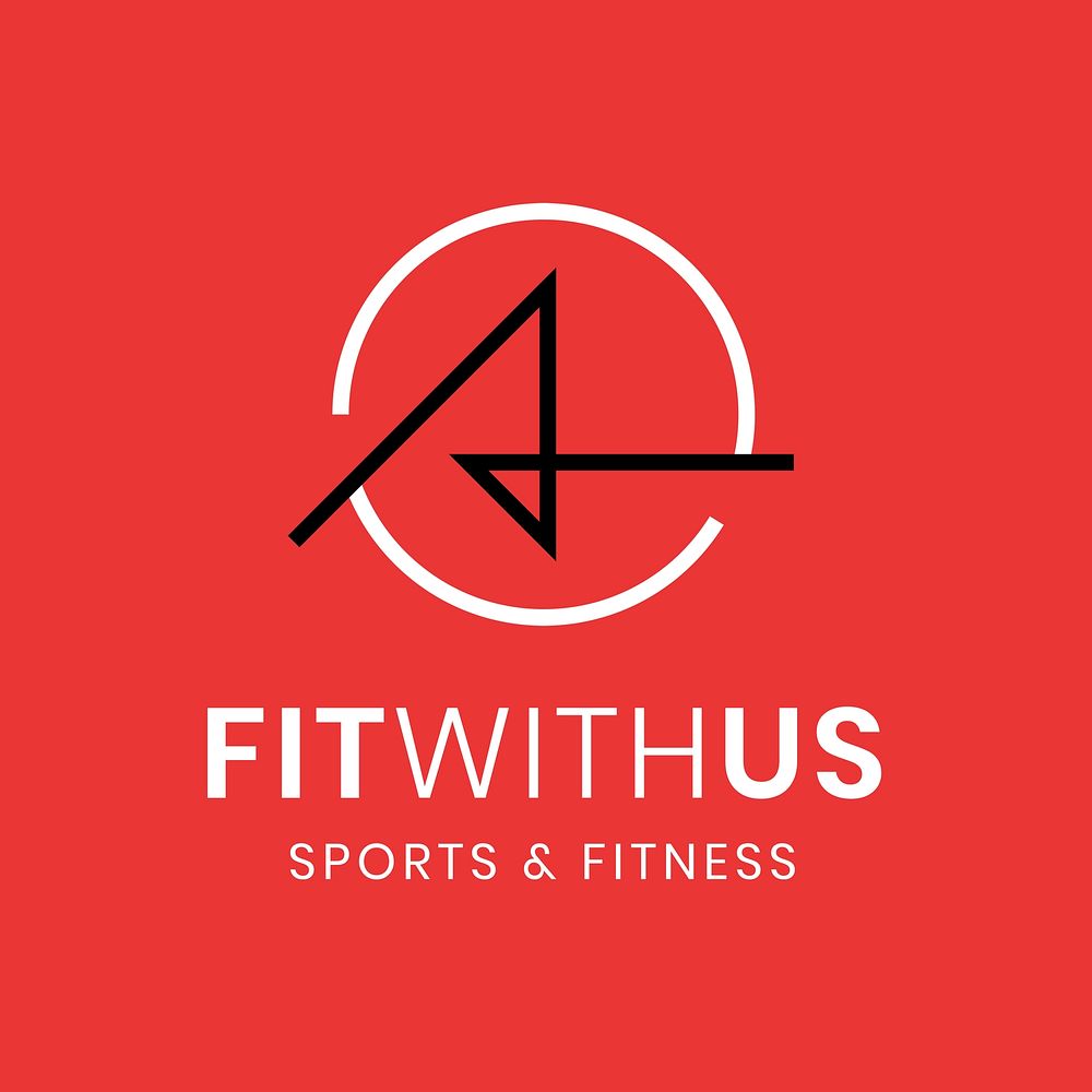 Fitness gym logo template, abstract illustration in modern design psd