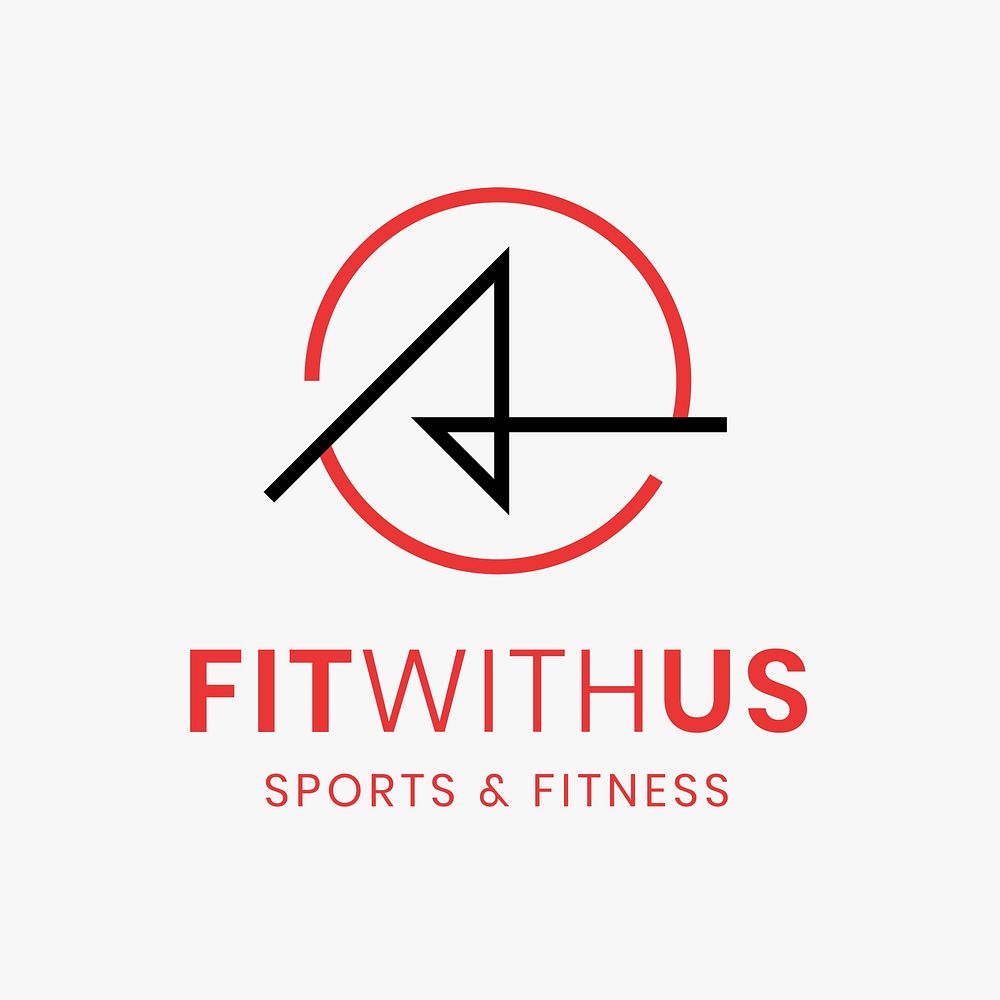 Fitness gym logo template, abstract illustration in modern design psd