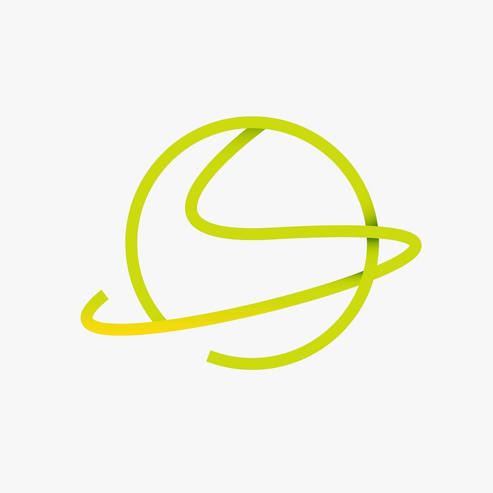 Racquet ball sports logo element, green gradient illustration vector