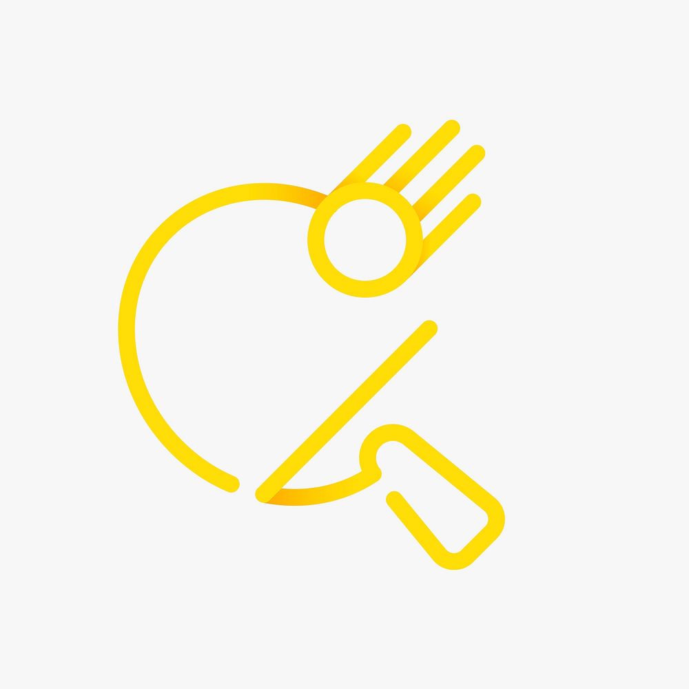 Table tennis logo element, sports illustration in yellow gradient design vector