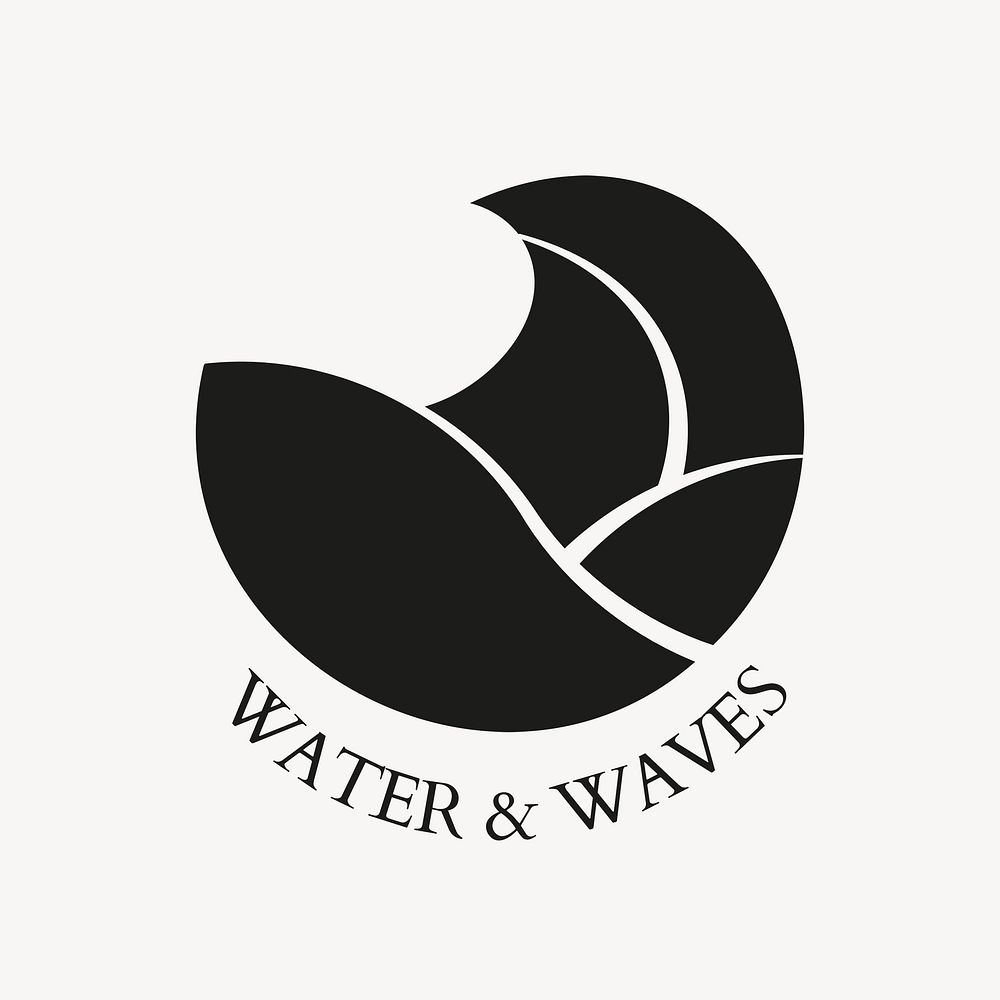 Environment business logo template, black modern water design psd