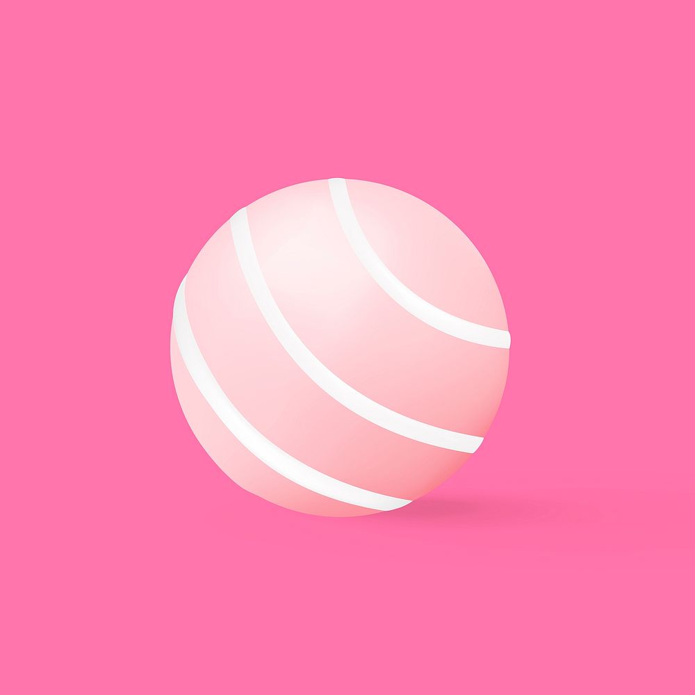 Gum ball, pink candy, cute design vector