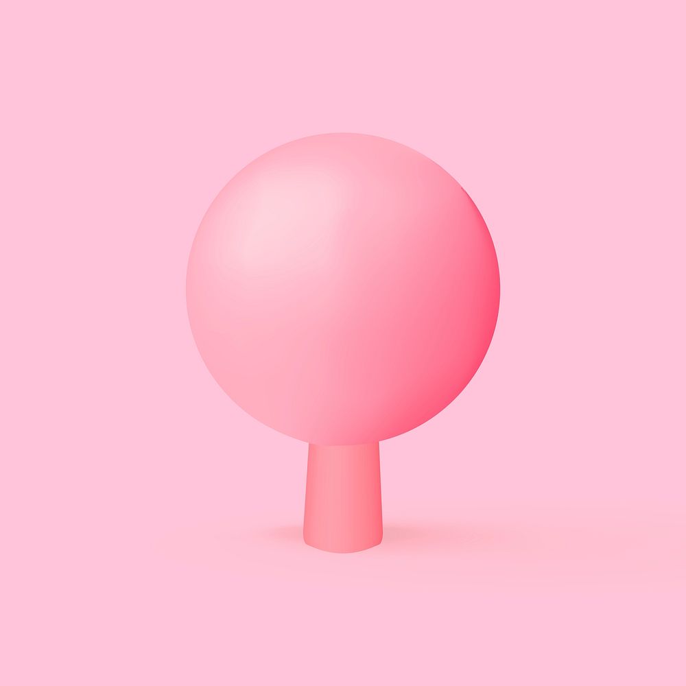 Pink 3D candy, round shape, cute dessert psd