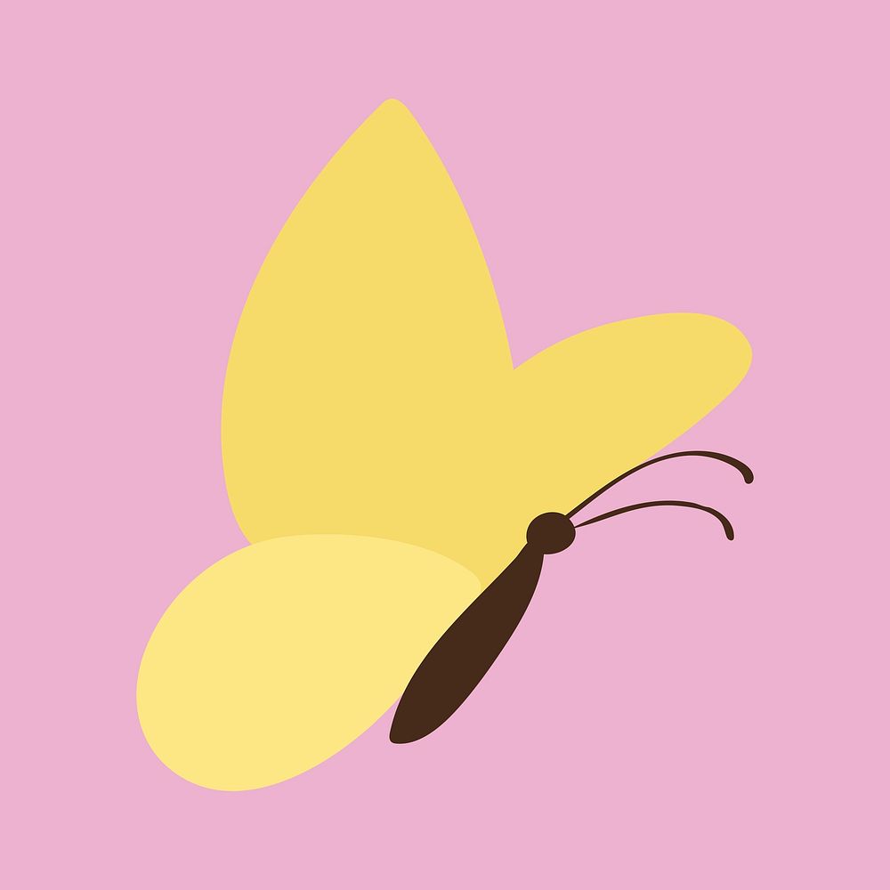 Pastel butterfly sticker, design element psd