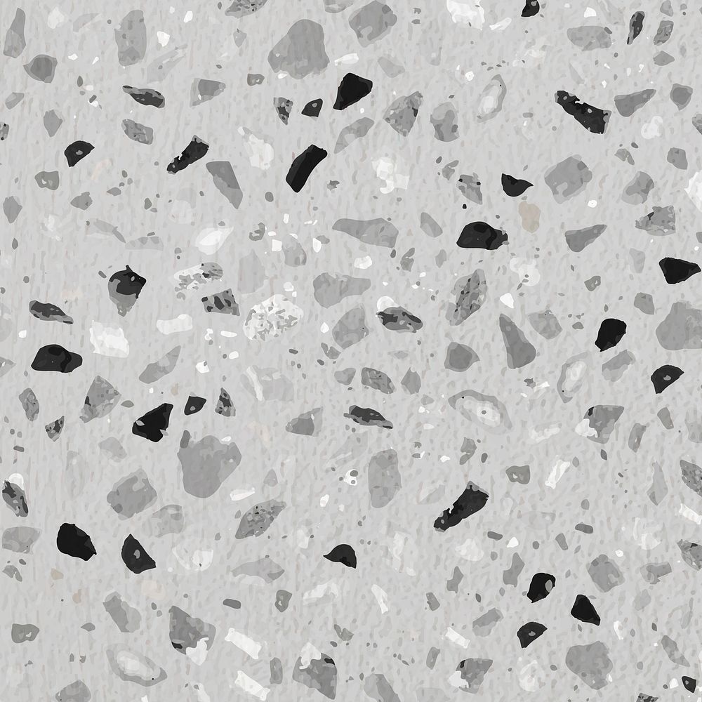 Terrazzo background, aesthetic gray design vector