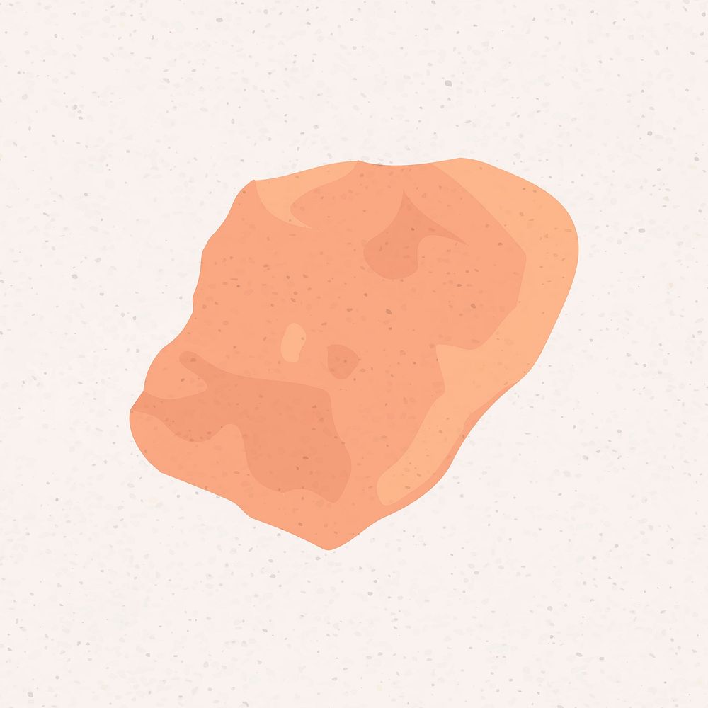 Abstract stone shape, orange sticker psd