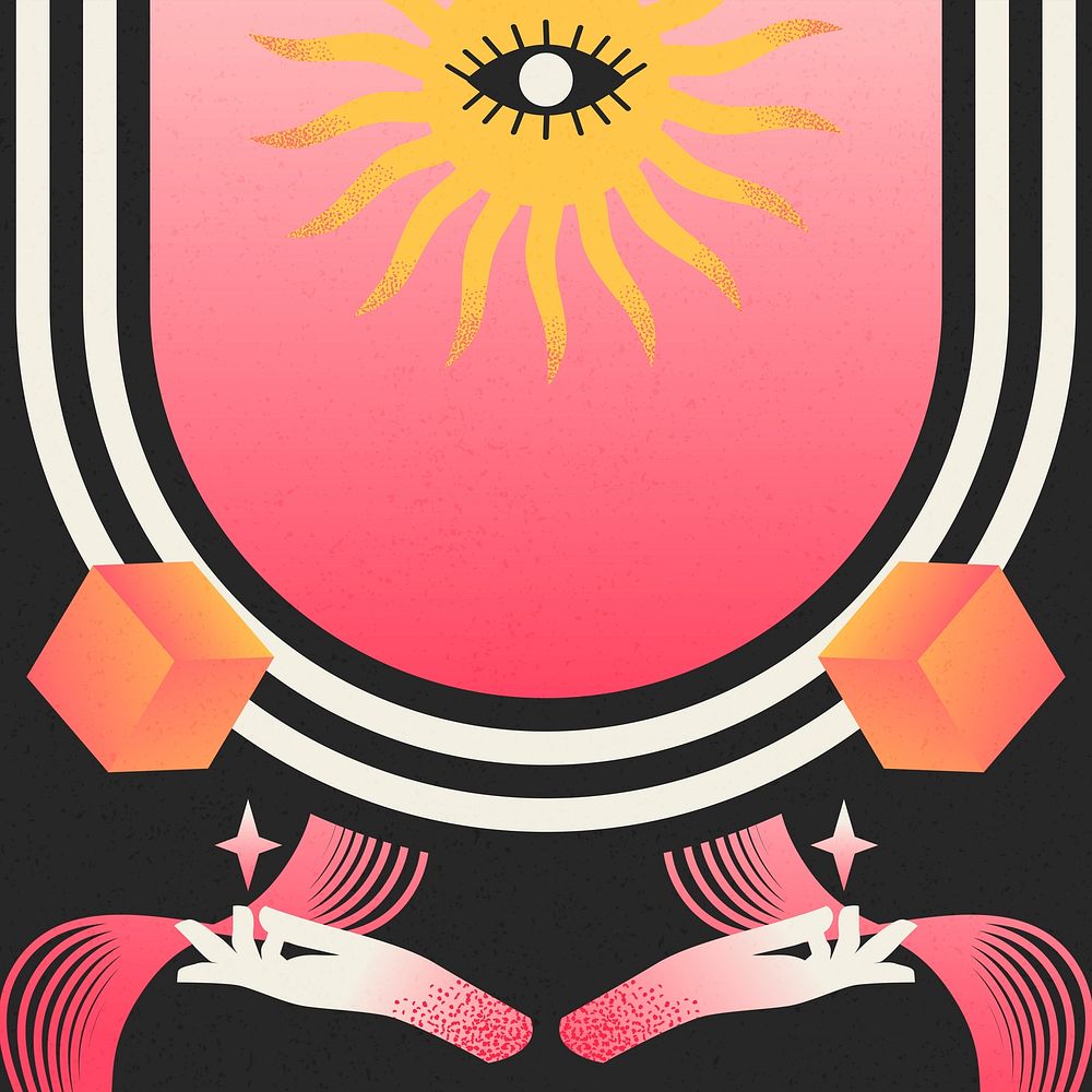 Spiritual sun pink background, mental health design