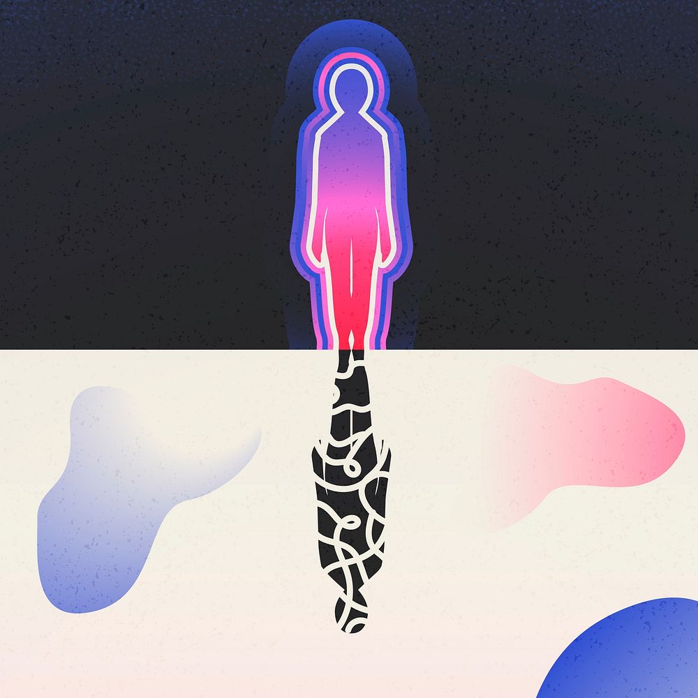 Spiritual awakening Instagram post background, psychedelic art vector