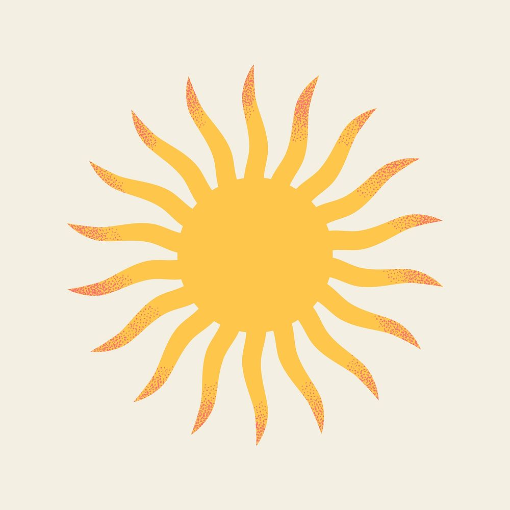 Retro sun badge, collage element, gradient graphic vector