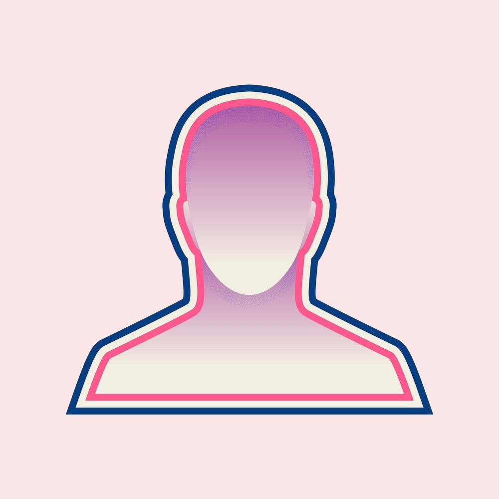 Purple avatar man, person collage element vector