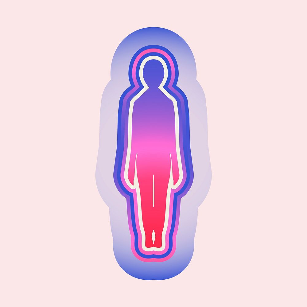 Aura of body, collage element vector
