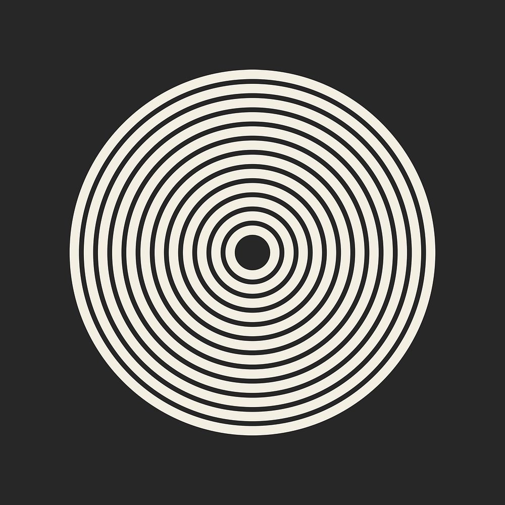 Hypnotic circle geometric shape graphic on black