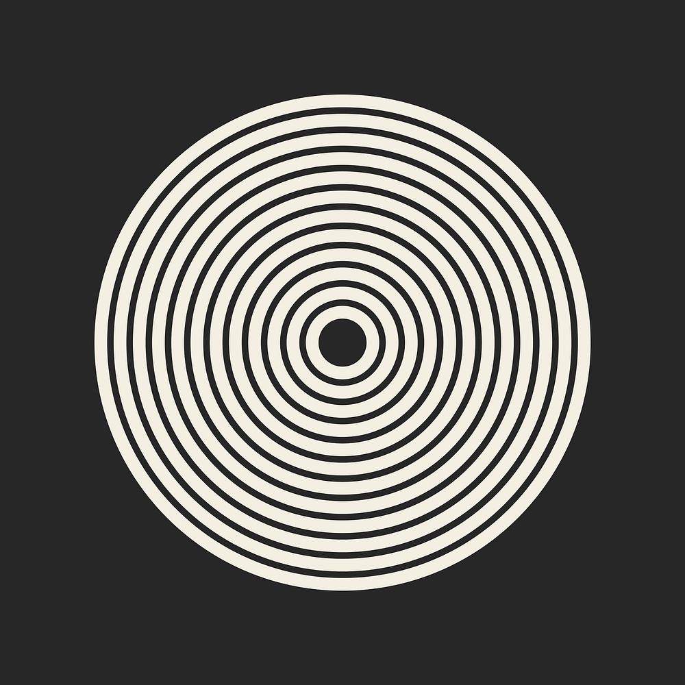 Hypnotic circles, geometric shaped collage element vector