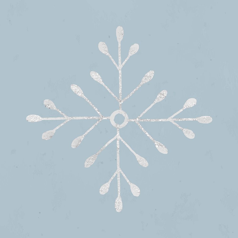 Christmas doodle, snowflake, cute illustration vector