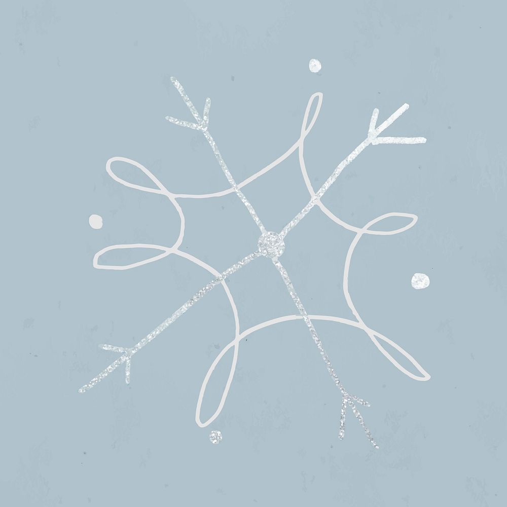 Christmas doodle, snowflake, cute illustration