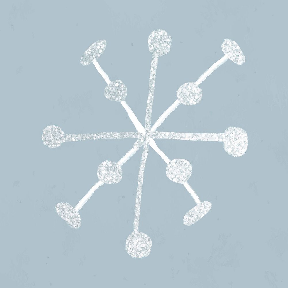 Christmas doodle, snowflake, cute illustration vector