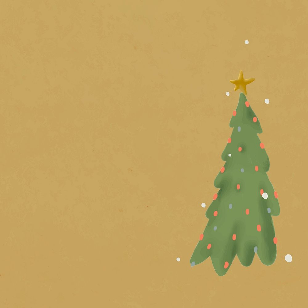 Christmas tree background, cute winter holidays pattern illustration vector