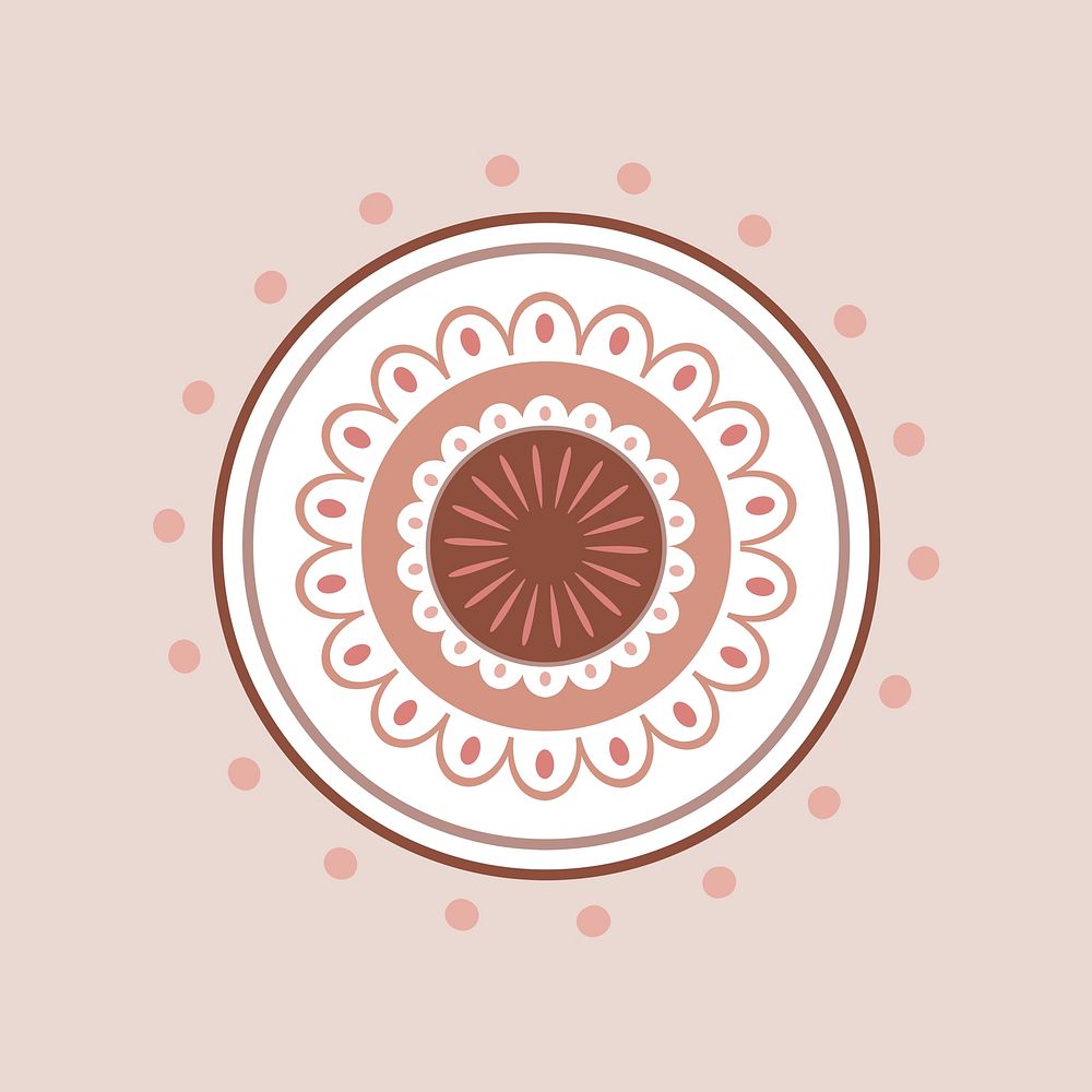 Paisley mandala sticker, feminine henna tattoo in pastel design psd