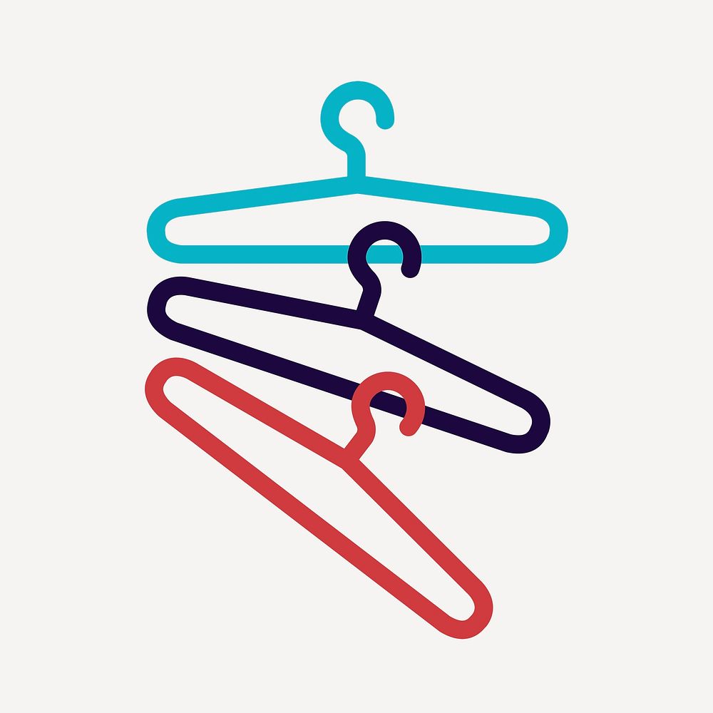Hangers sticker element, fashion branding psd design