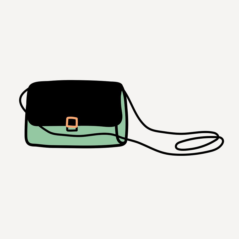 Fashion handbag sticker element, women's purse design psd