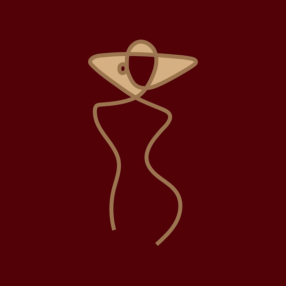 Aesthetic fashion logo sticker, business branding design psd