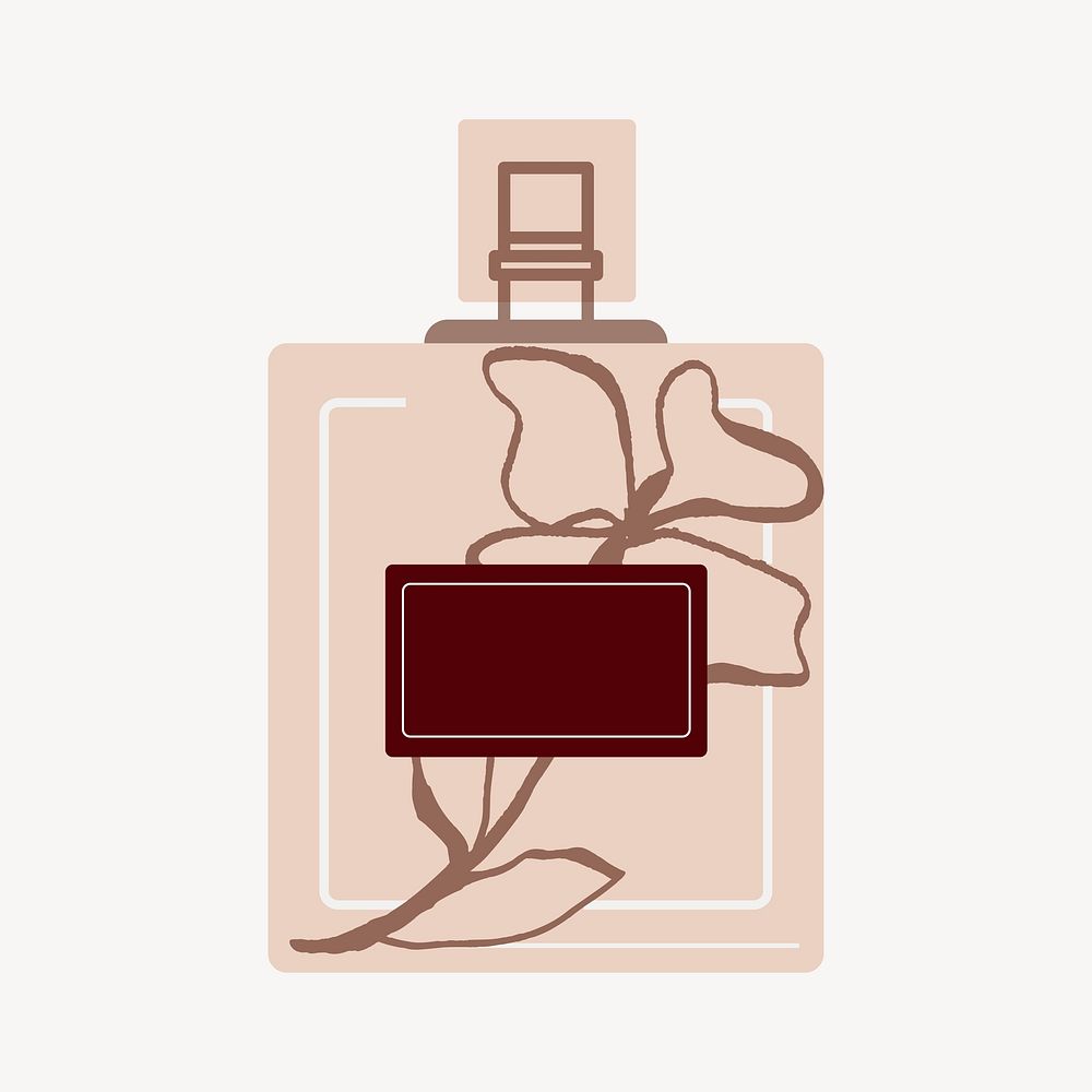 Perfume bottle sticker, aesthetic fashion logo, business branding design vector