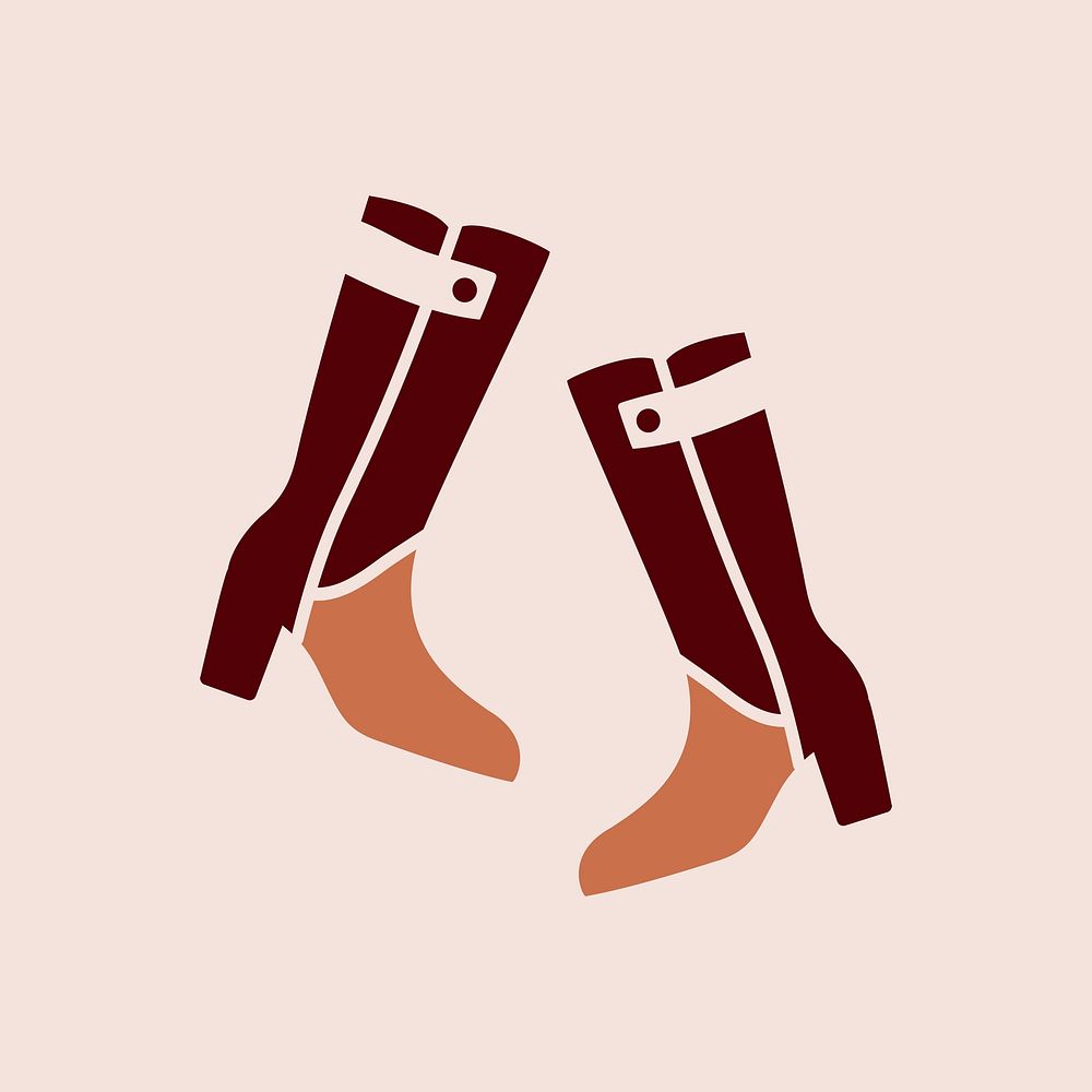 Aesthetic boots sticker, fashion logo, business branding design psd