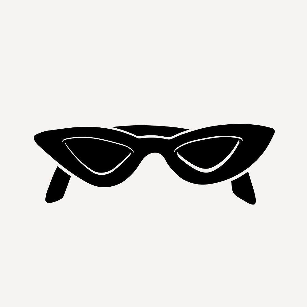Fashion logo sticker, sunglasses psd, business branding, black and white design
