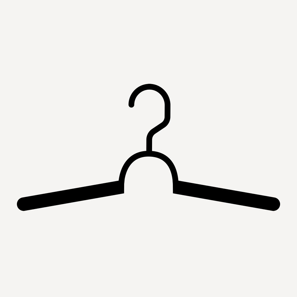 Fashion logo sticker psd, hanger, business branding, black and white design